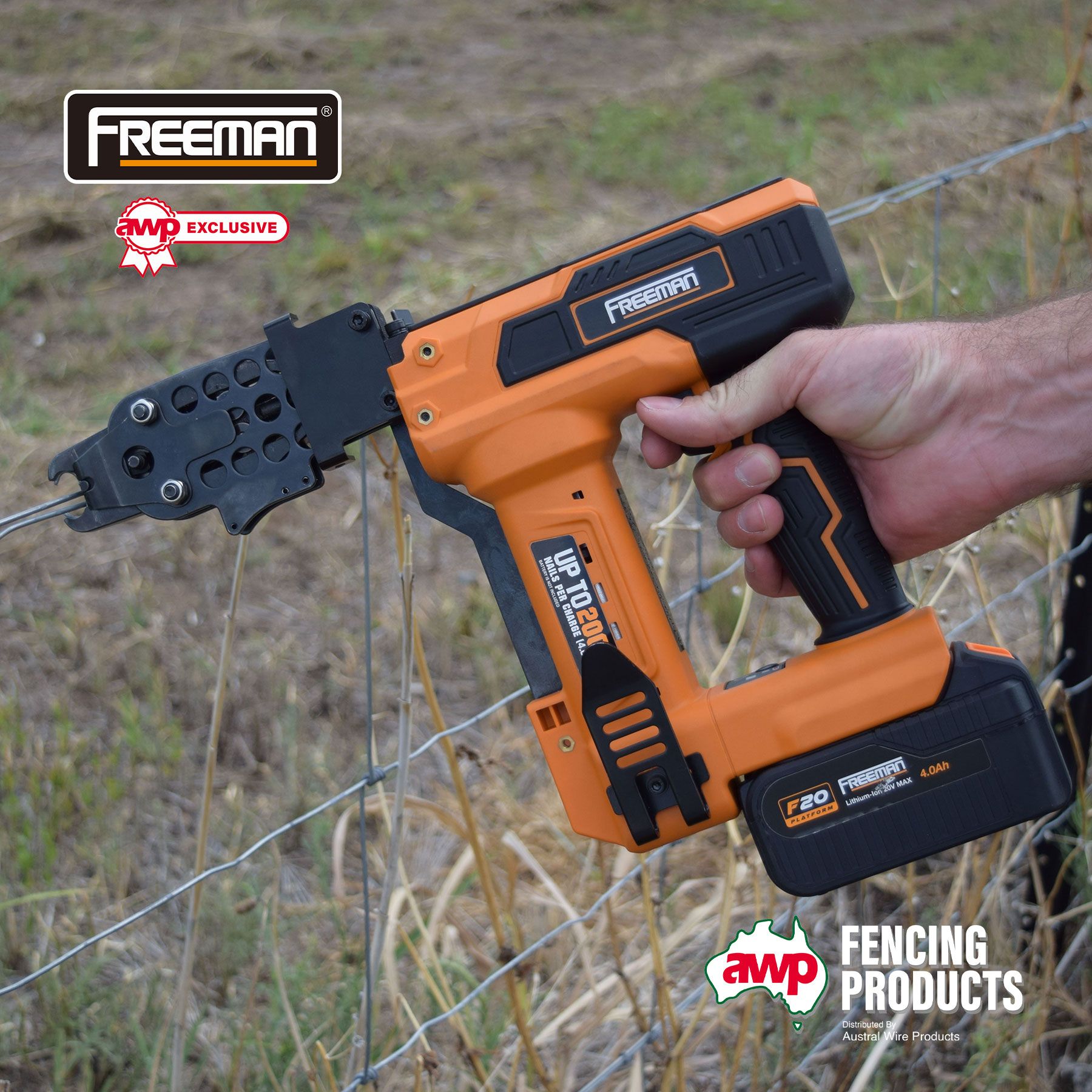 Freeman 20V Cordless Battery Ring Clip Gun (Dual Battery Kit)