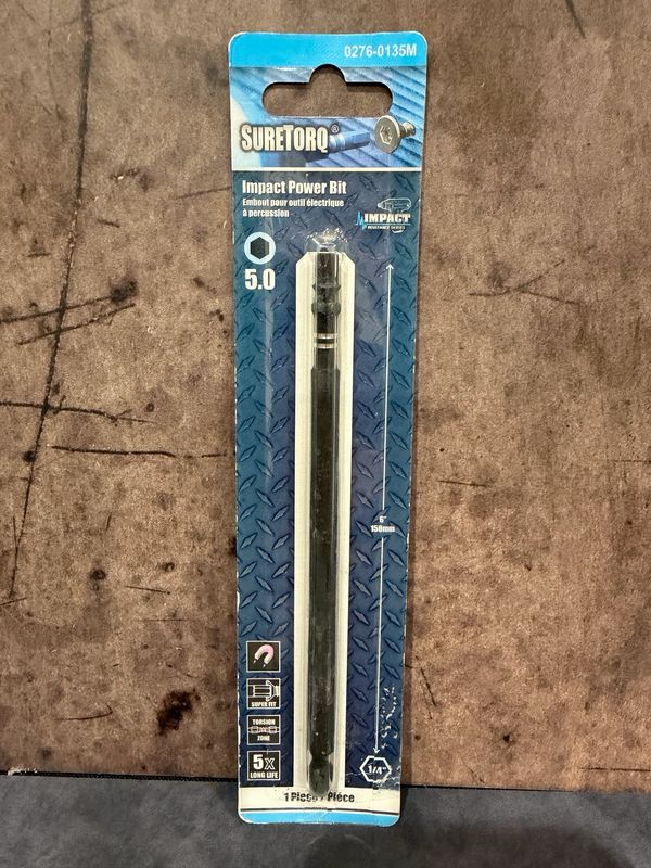 Suretorq Impact Power Bit - 5mm Hex (150mm) Suretorq Impact Power Bit - 5mm Hex (150mm)