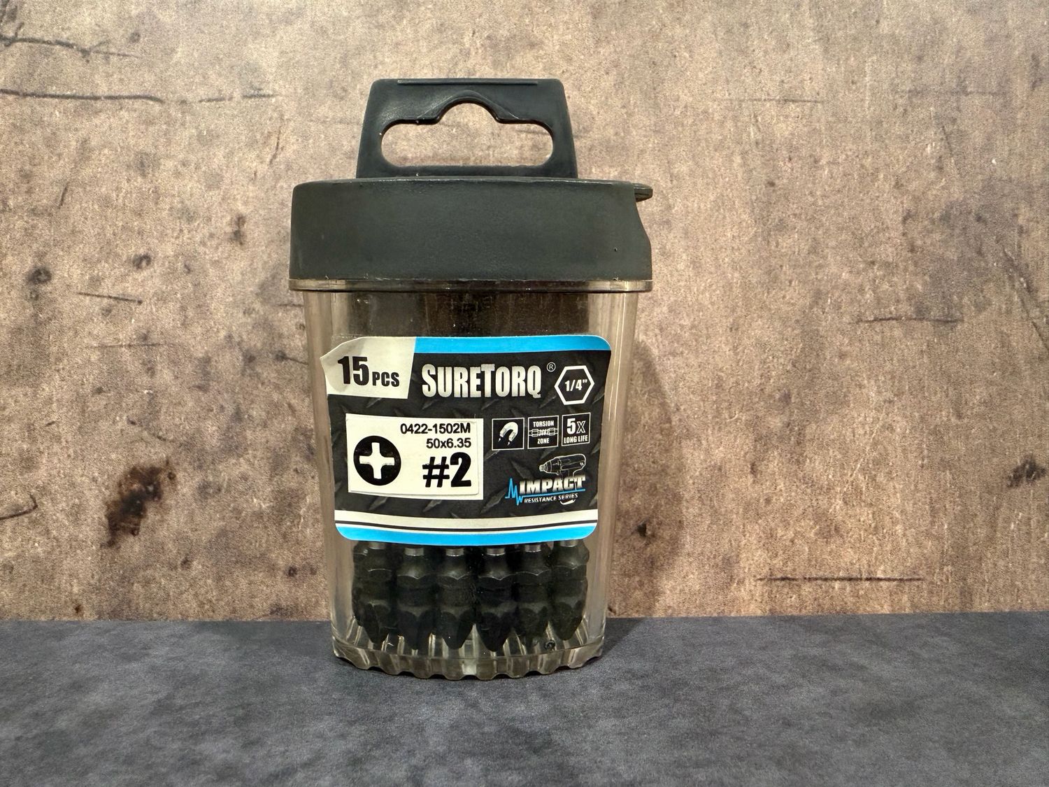 Suretorq Impact Power Bit Set - Tic Tac Case PH2 (50mm) 15 Pcs