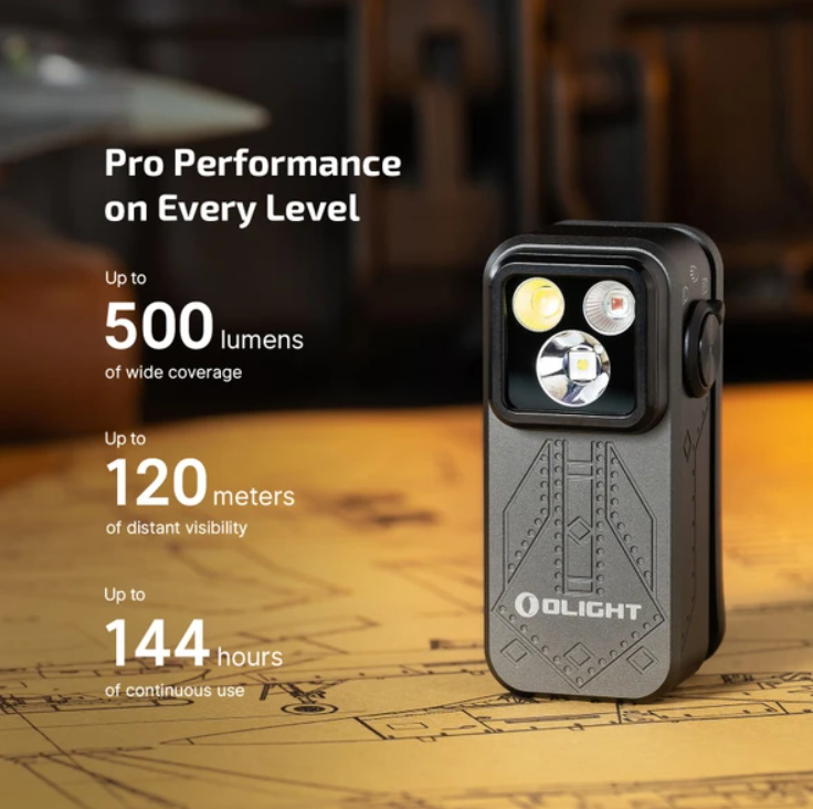 Olight Oclip Pro Compact LED Clip Floodlight & Spotlight & Red light Phantom Squadron