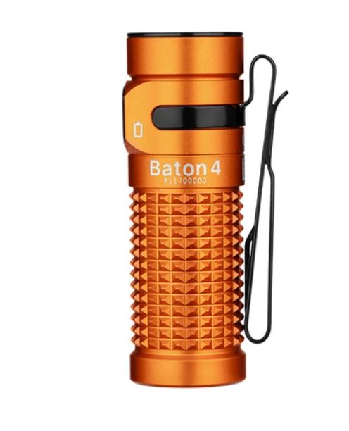 Olight Baton 4 1300 Lumens Compact Rechargeable Pocket Torch Orange