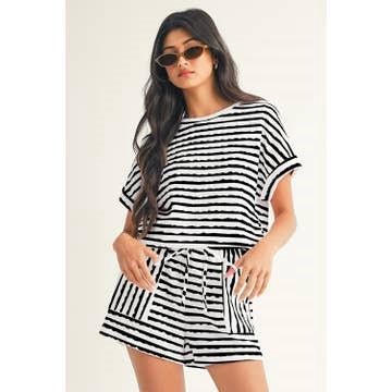 Daily Shift Stripe Print Set sky Blue