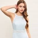 Ric Rac Trim Sleeveless Mini Dress Chambray
