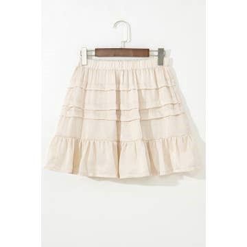 Ruffle Elastic Waist Mini Skirt