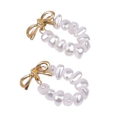 Eleanor Pearl Earrings Gold/Pearl 1.25&quot;