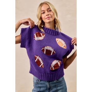 Sequin Football Sweater