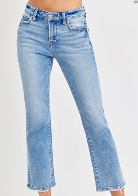 LOW RISE CROP SLIM STRAIGHT JEANS