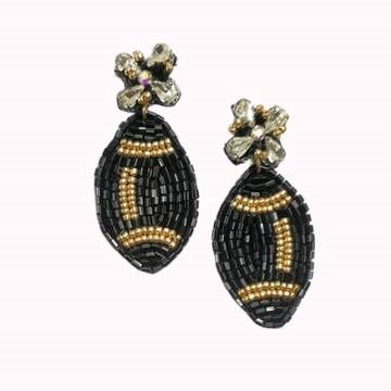 Black &amp; Gold Football Game Day Earrings