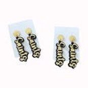 Black &amp; Gold Saints Earrings - New Orleans