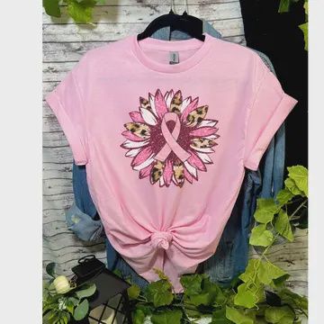 Breast Cancer Pink Flower T-Shirt