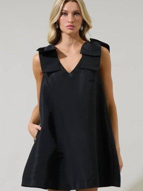 Alani Bow Trapeze Mini Dress