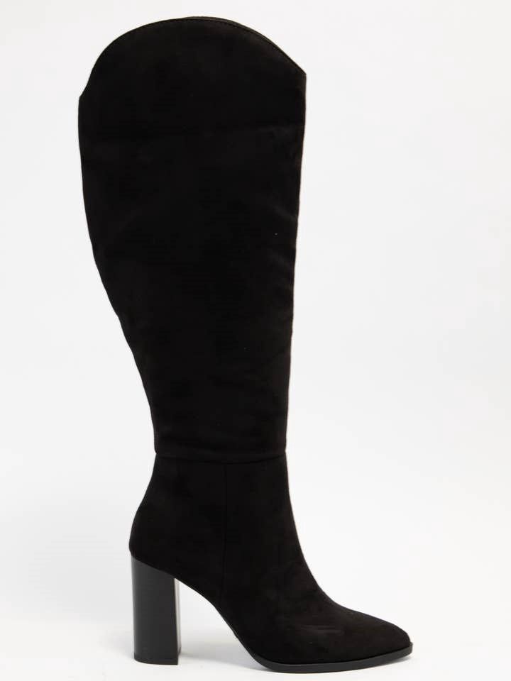 Fallal Faux Suede Pointed-Toe Knee High Boots