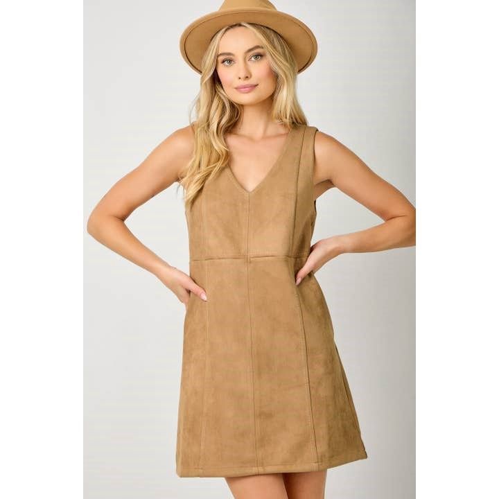 Faux Suede Shift Dress
