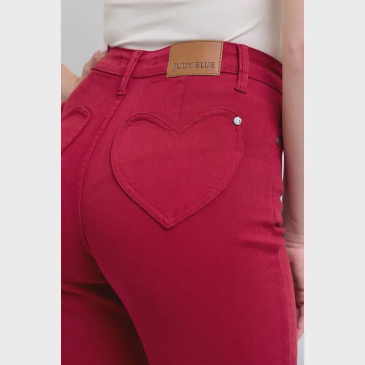 Heart Shaped Back Pockets High Waisted 90&#39;s Straight