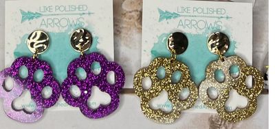 Gameday School Team Paw Print Studs