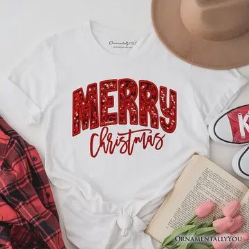 Merry Christmas Faux Sequin T Shirt