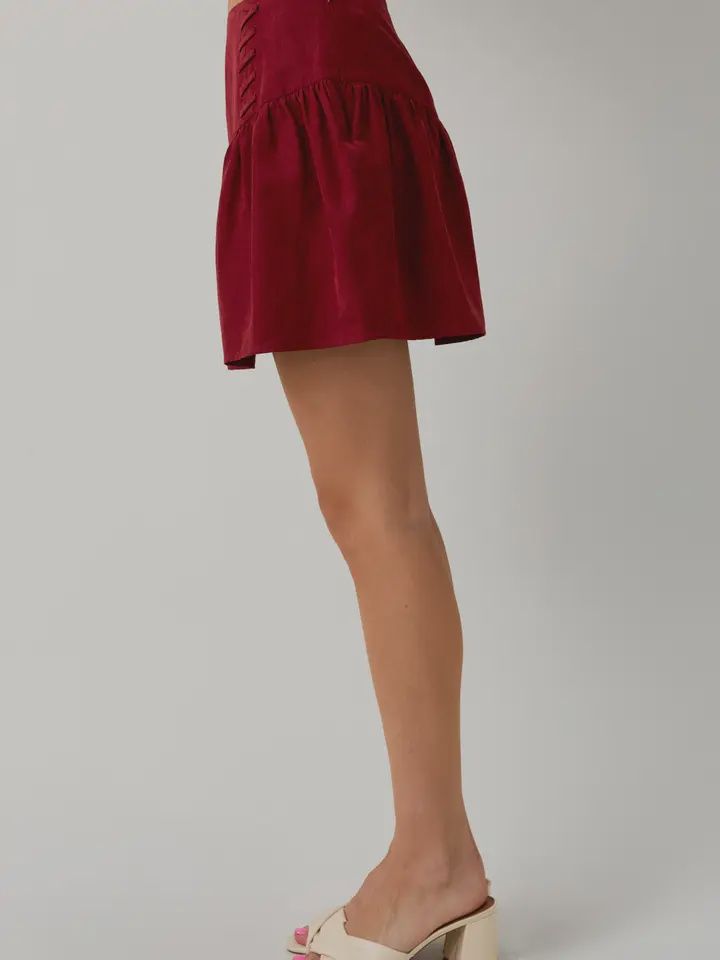 Lacing Detailed Mini Skirt