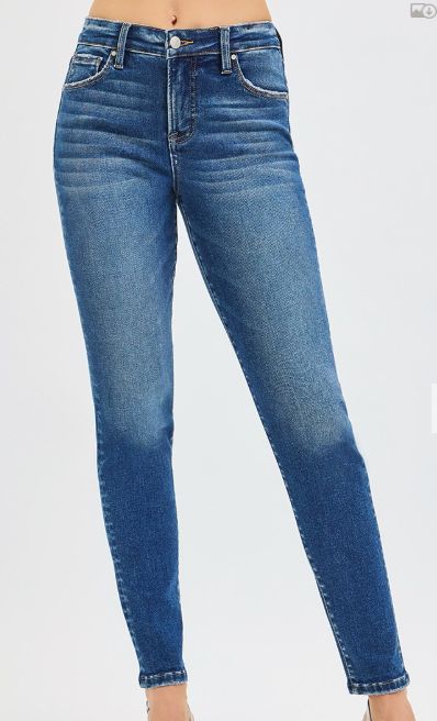 TUMMY CONTROL MID RISE ANKLE SKINNY PKA21319 DARK