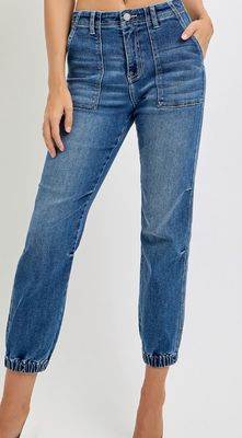 HIGH RISE ANKLE JOGGER RELAXED JEANS RDP5652 MEDIUM