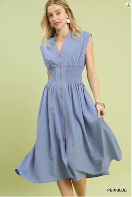 Zipper Sleeveless Dress