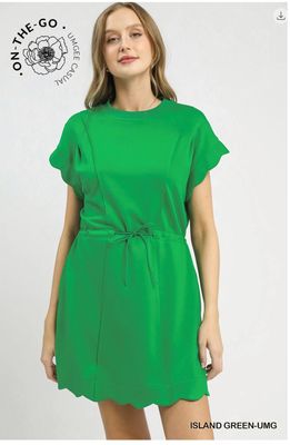 Cap Sleeve Crew Neck Mini Dress