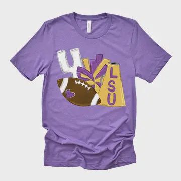 Lsu Inspired Game Day Hand Drawn T-Shirt