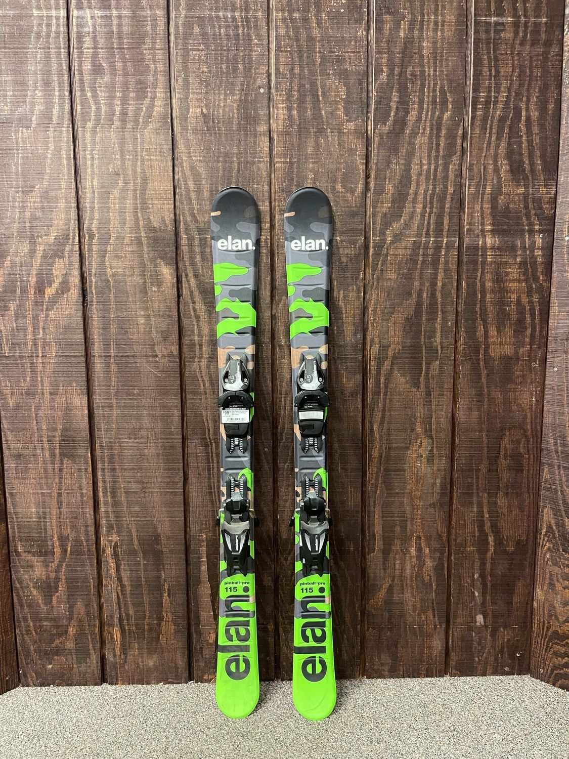 Elan Pinball Pro Kids Skis, Green + Elan Bindings