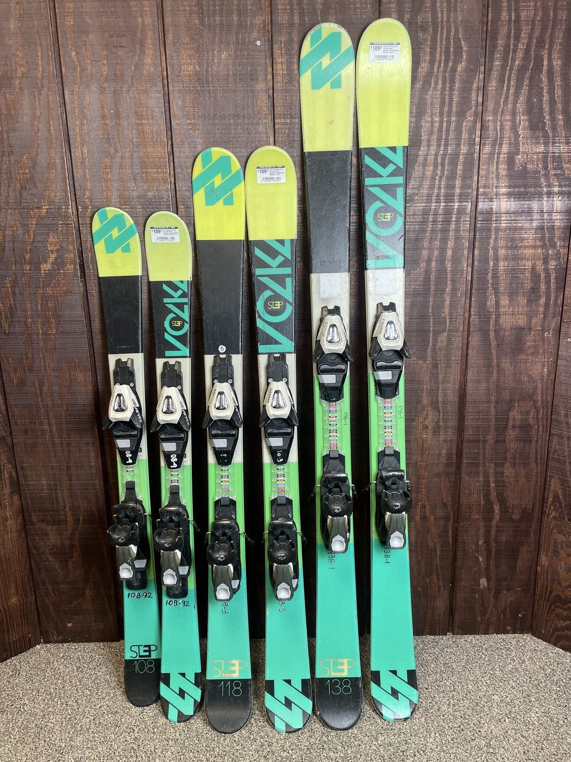 2016 Volkl Step Twin Tip Kids Skis + Salomon CS Adjustable Bindings