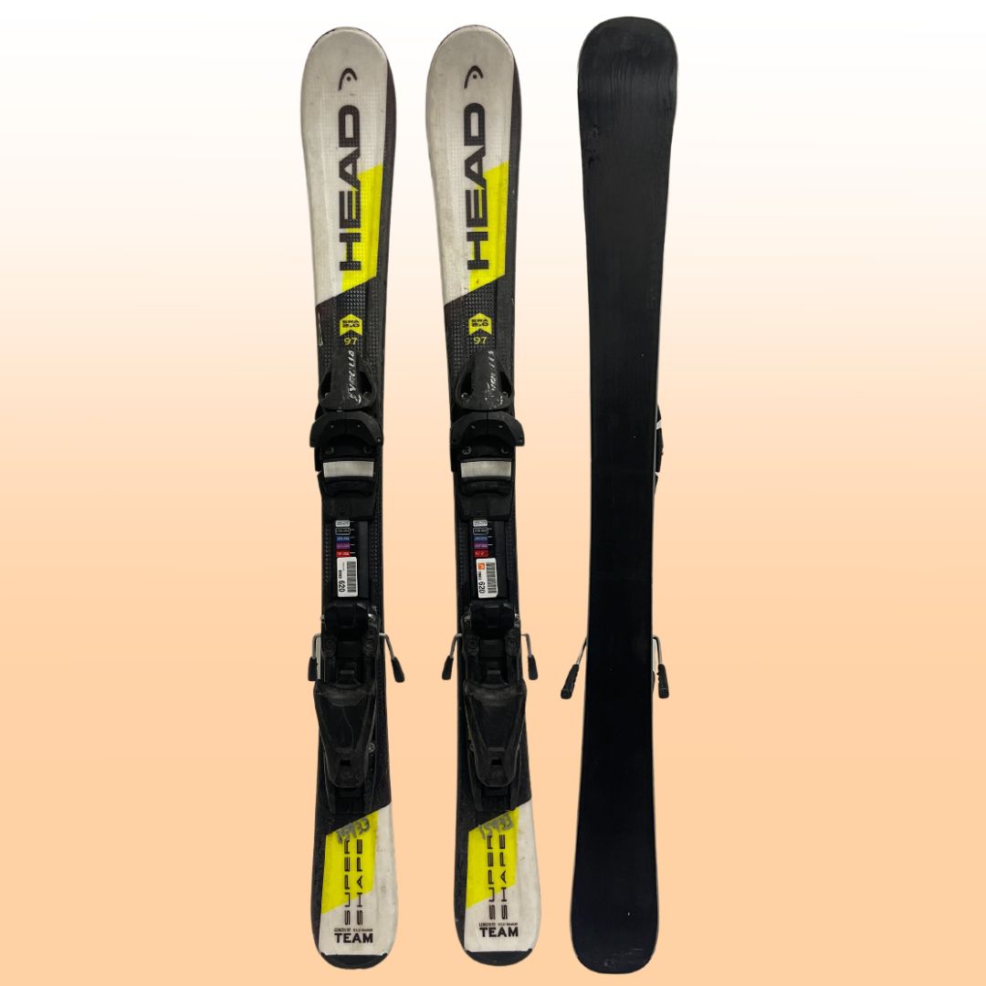 Head Super Shape Team Kids Skis + SP75 Bindings, Size 117cm
