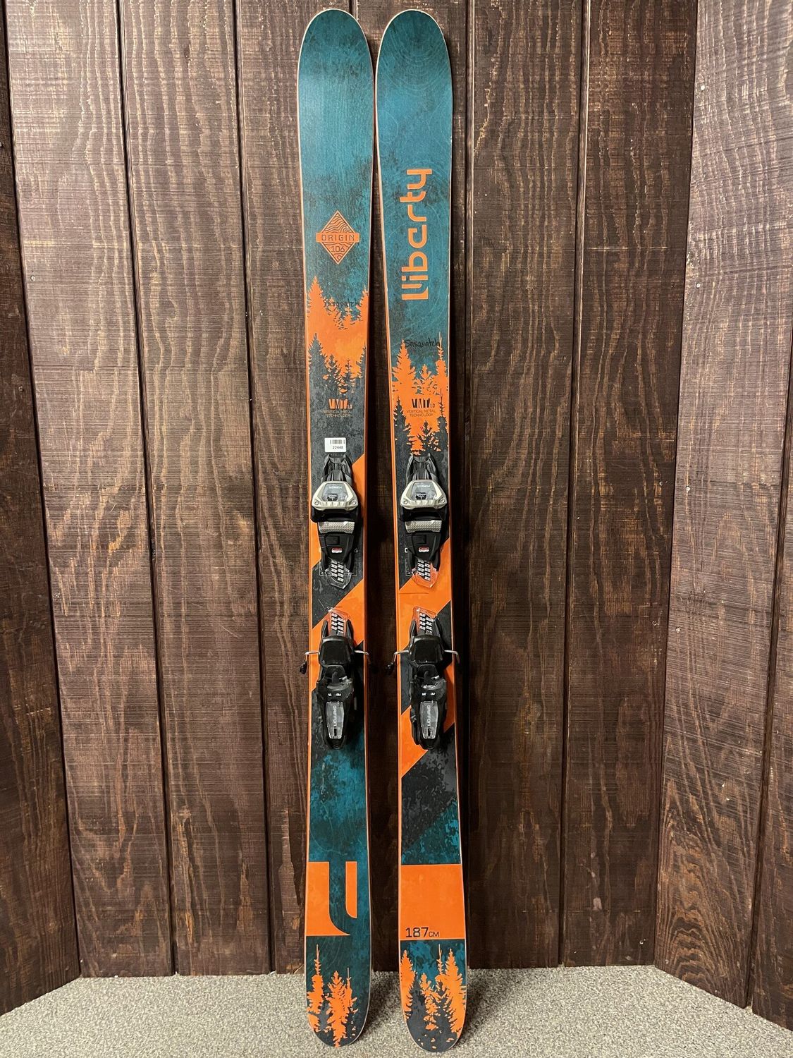 2023 Liberty Origin 106 Skis + Marker Griffon Bindings, Size 187cm