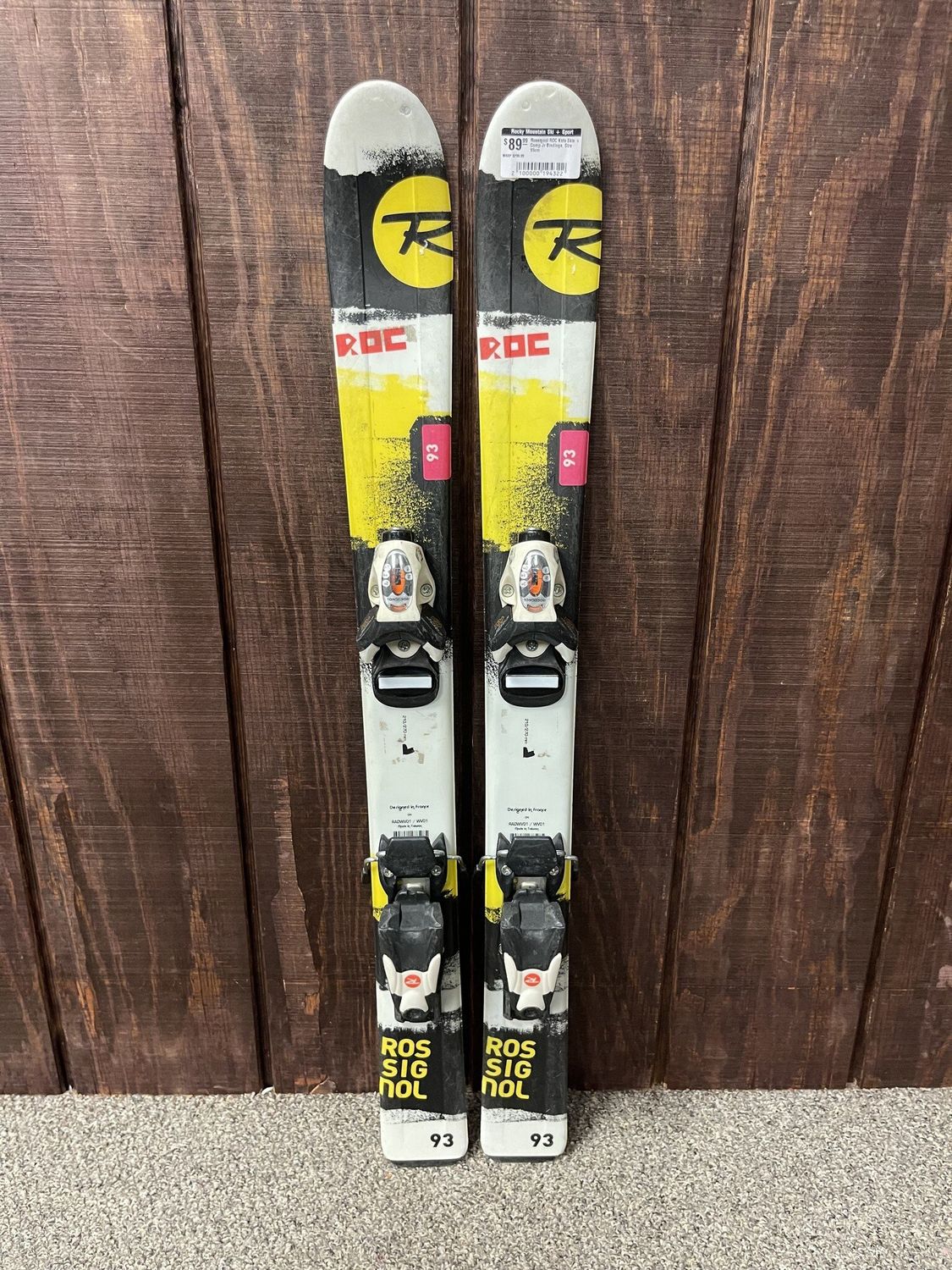 Rossignol ROC Kids Skis + Comp Jr Bindings, Size 93cm
