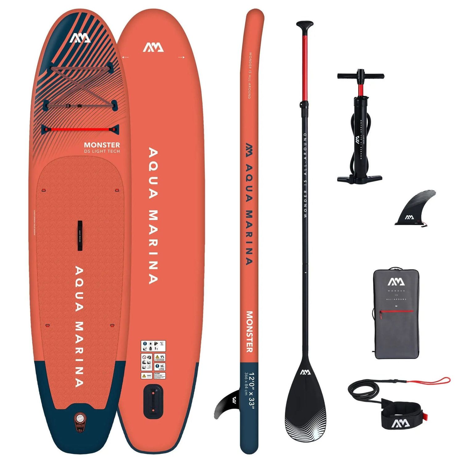 NEW Aqua Marina Monster All-Around iSUP, 12&#39;, Sky Glider