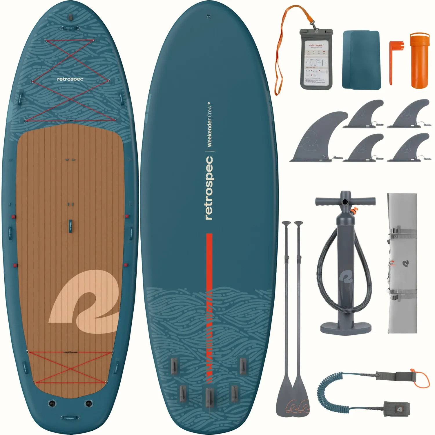 NEW Retrospec Weekender Crew XL  Paddle Board - Aegean Tide (2-5 person)
