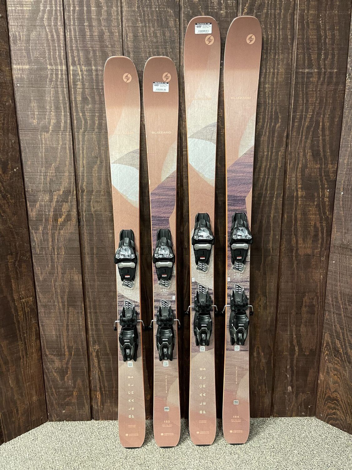 2025 Blizzard Black Pearl 94 Skis + Squire Bindings, 164cm
