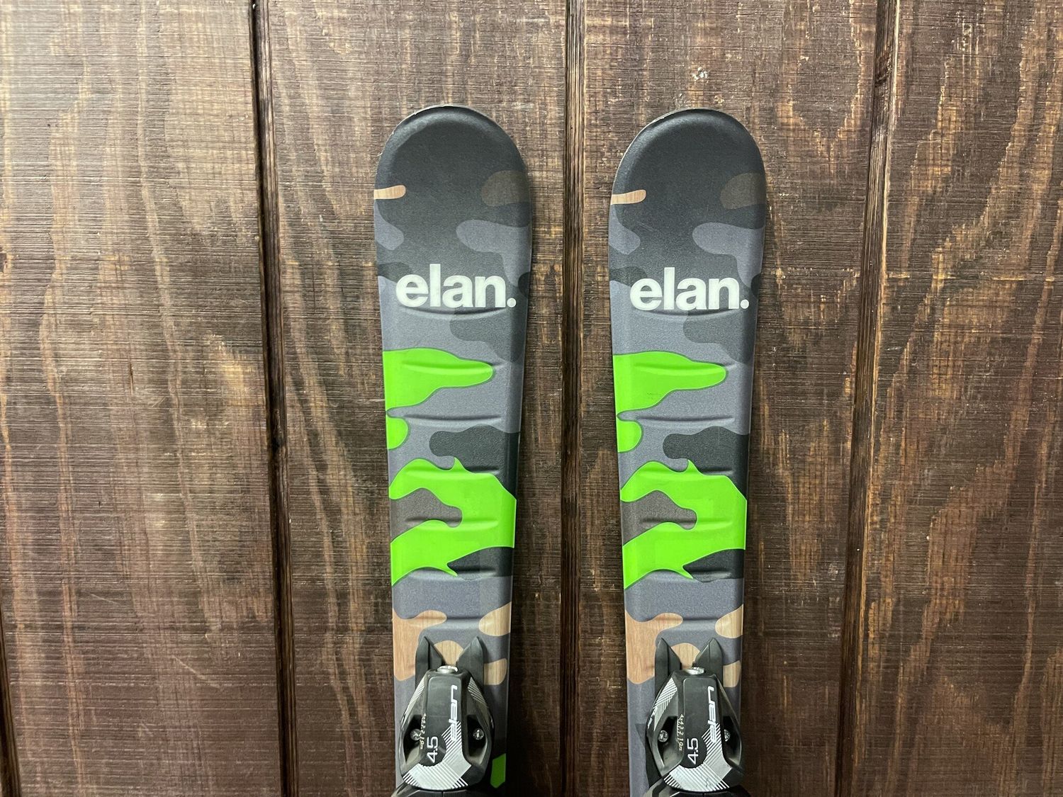 Elan Pinball Pro Kids Skis, Green + Elan Bindings