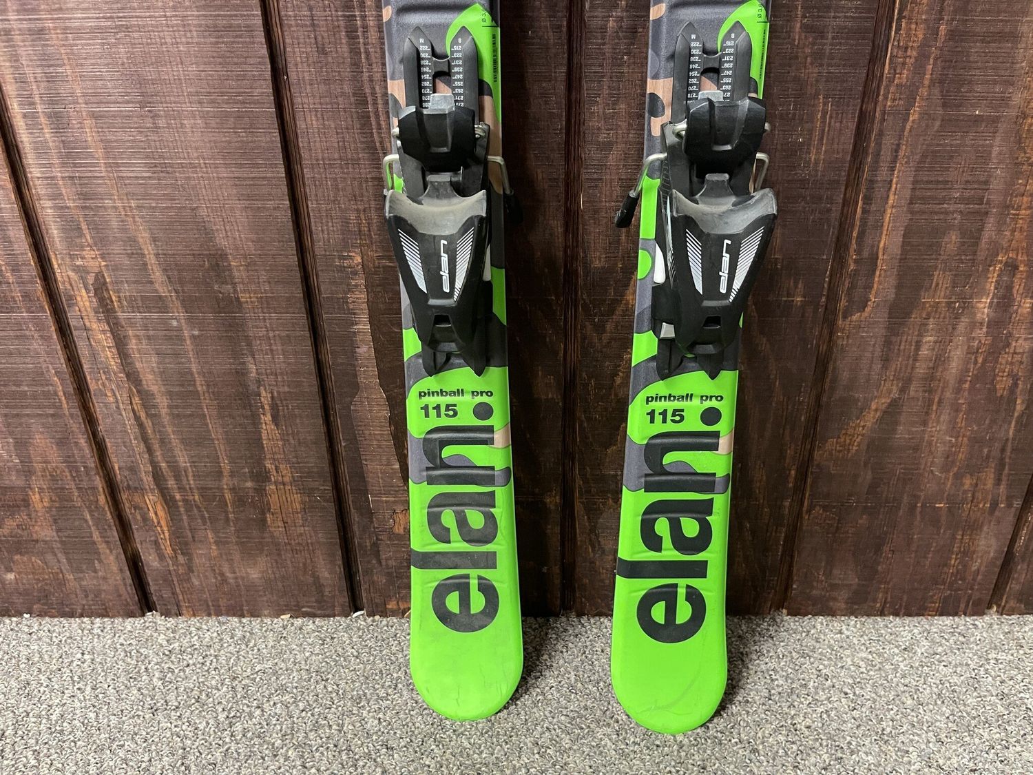Elan Pinball Pro Kids Skis, Green + Elan Bindings