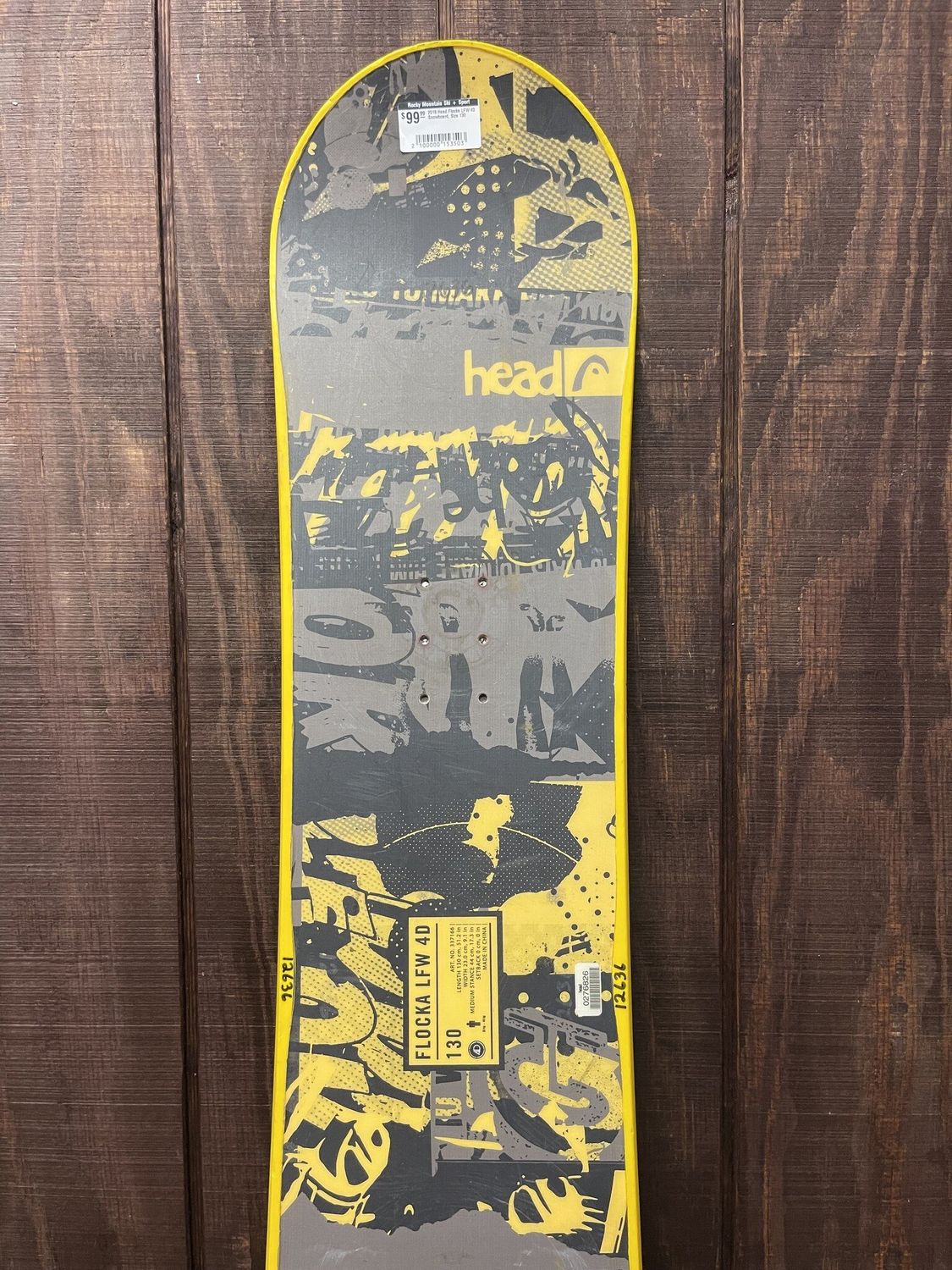 2018 Head Flocka LFW 4D Snowboard, Size 130