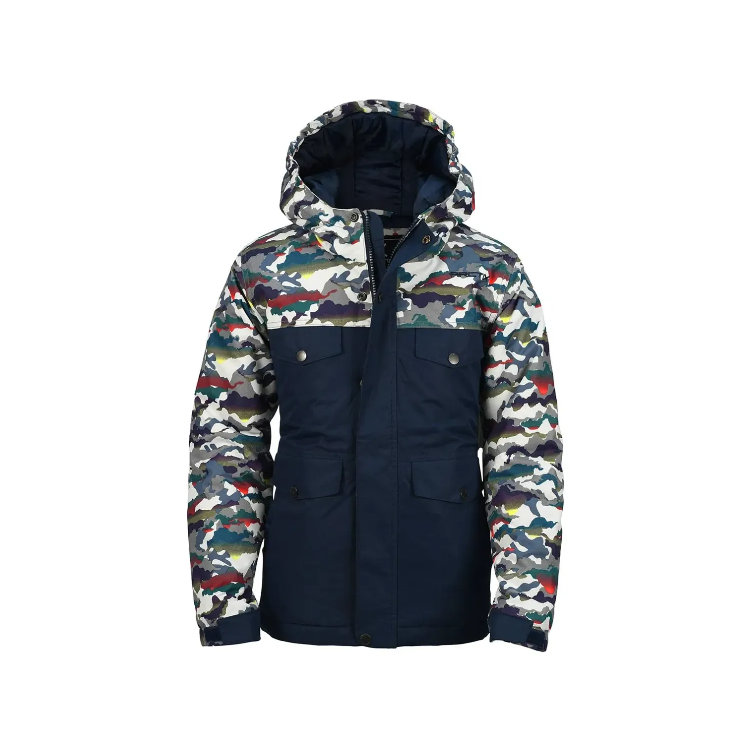 New Kids Arctix Slalom Ski Jacket, Color: White Camo, Size: XS (5-6)