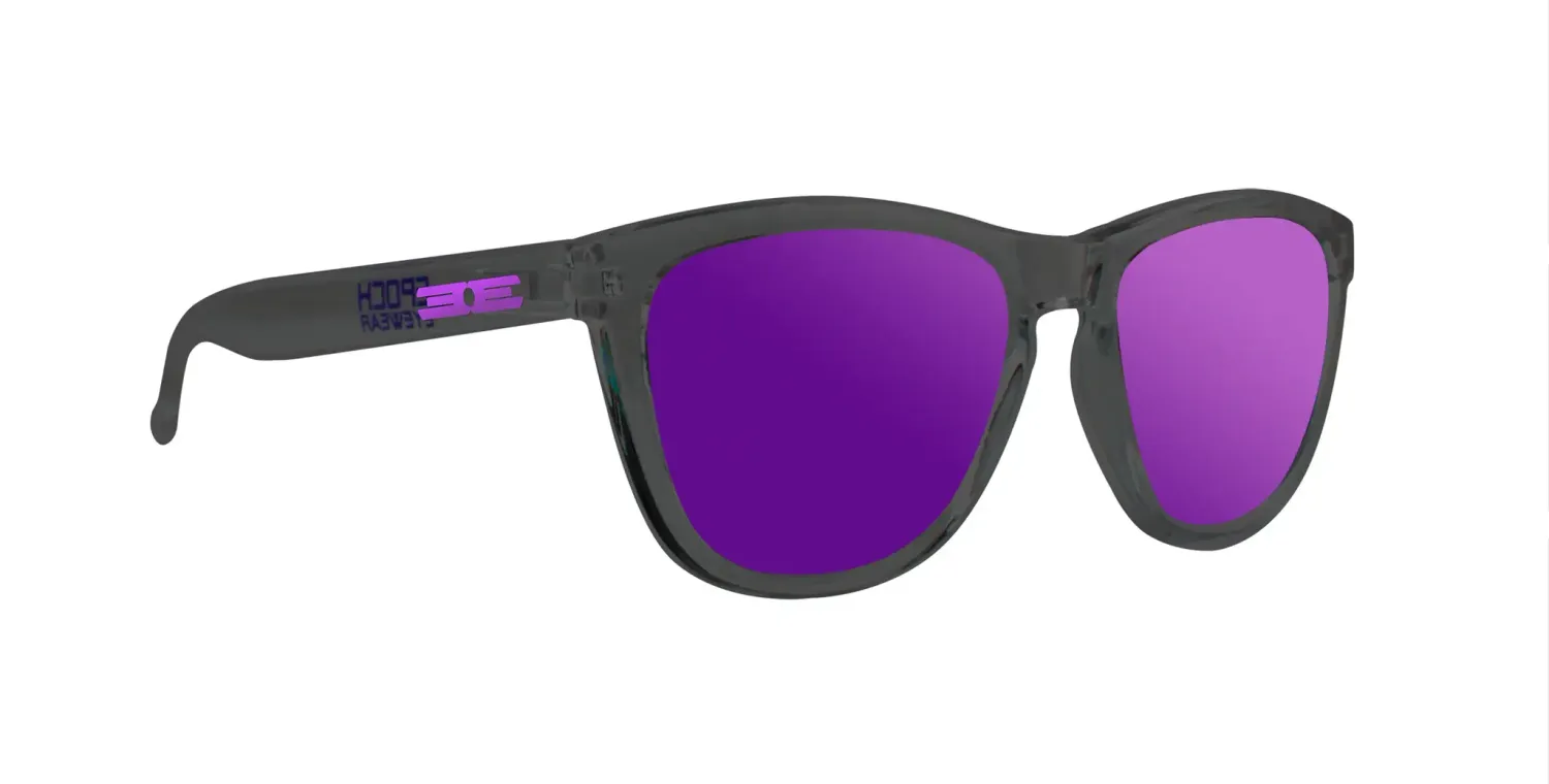 NEW Epoch Eyewear VIBE Sunglasses, Color: Grey Frame/Purple Mirro