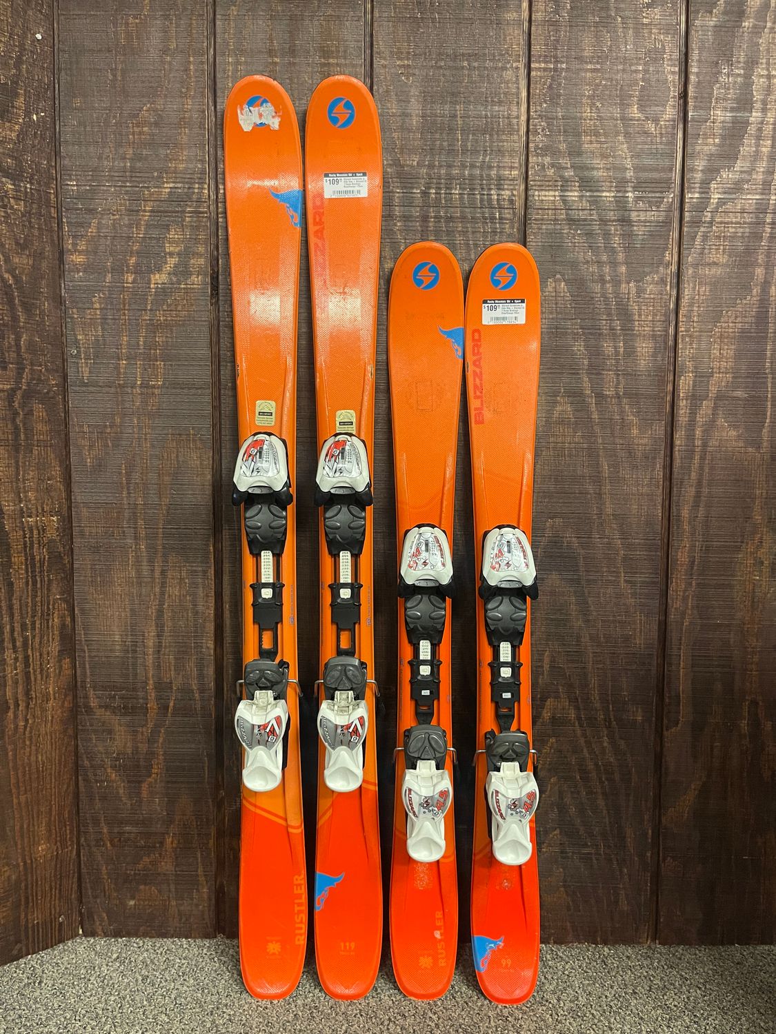 Used Blizzard Gunsmoke Jr. Kids Skis + Blizzard IQ 7 Demo Bindings