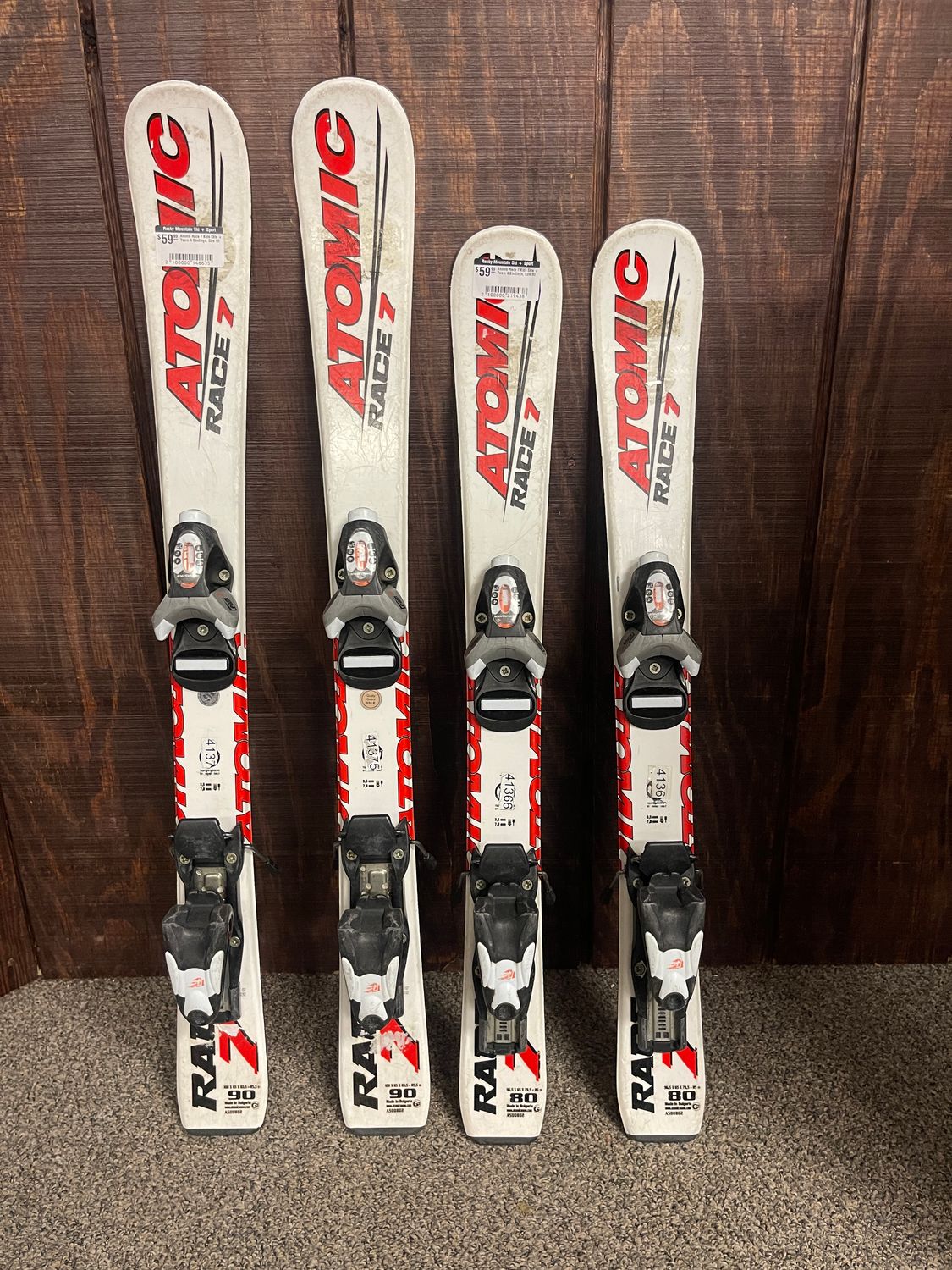 Atomic Race 7 Kids Skis + Team 4 Bindings 90cm