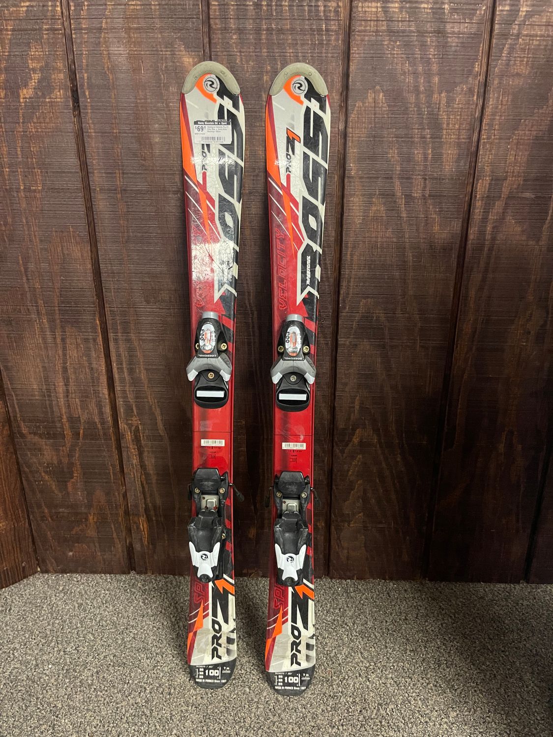 Rossignol Velocity Pro Z1 Kids Skis + Comp Kids Bindings 100cm