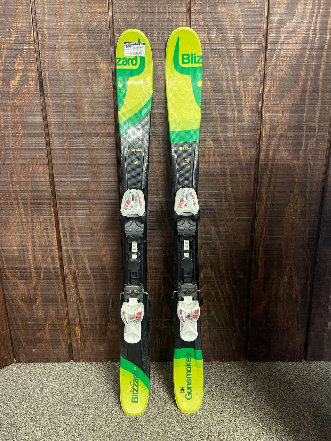 Used Blizzard Gunsmoke Jr. Kids Skis + Blizzard IQ 7 Demo Bindings