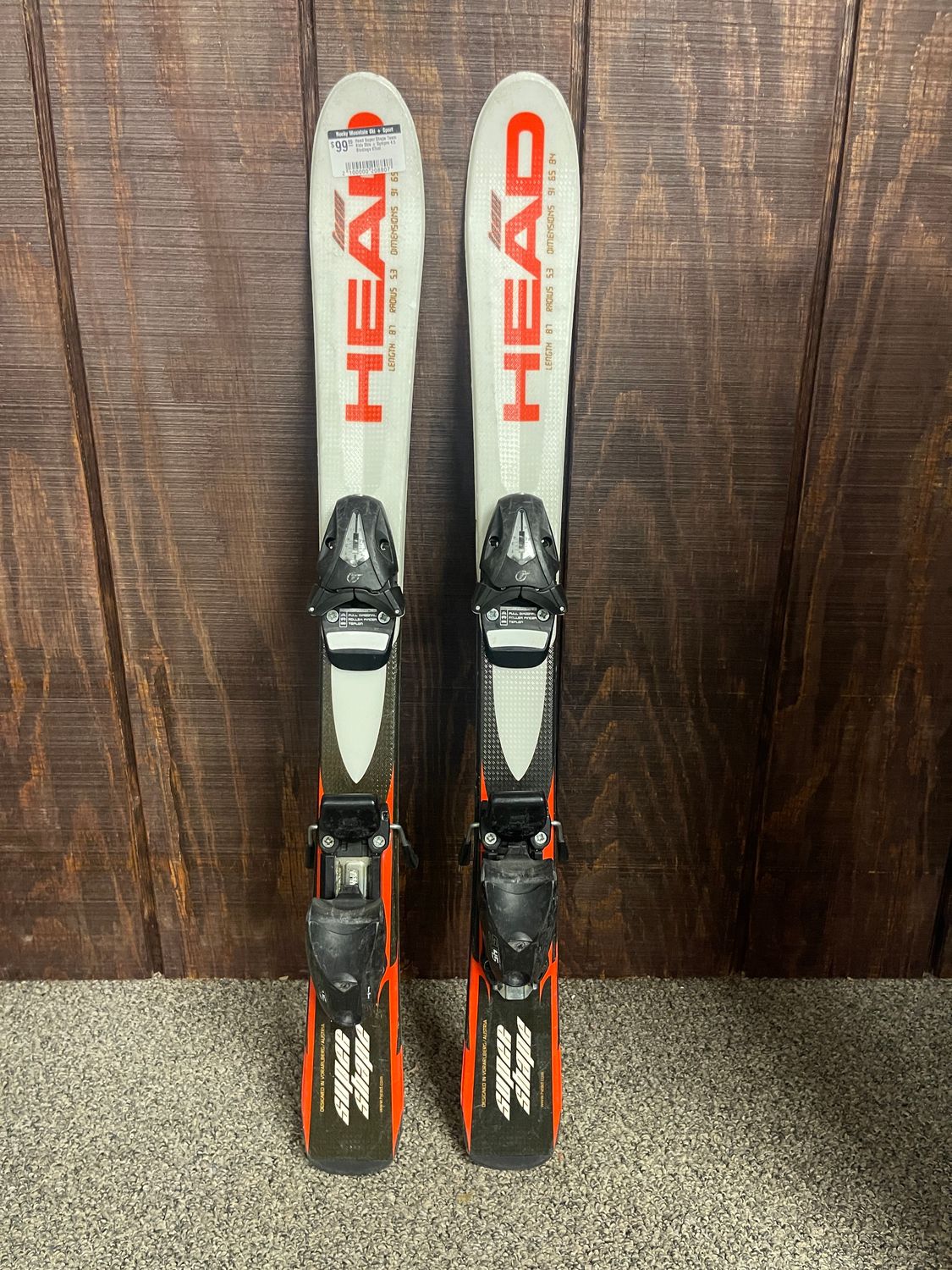 Head Super Shape Team Kids Skis + Sympro 4.5 Bindings 87cm