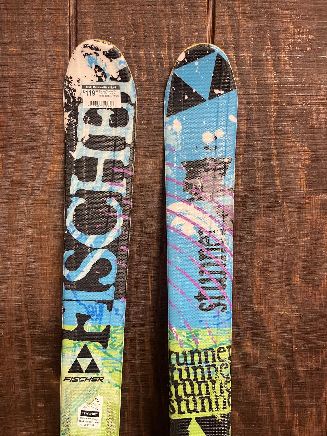 Fischer Stunner Kids Twin Tip Skis + FJ Demo Bindings