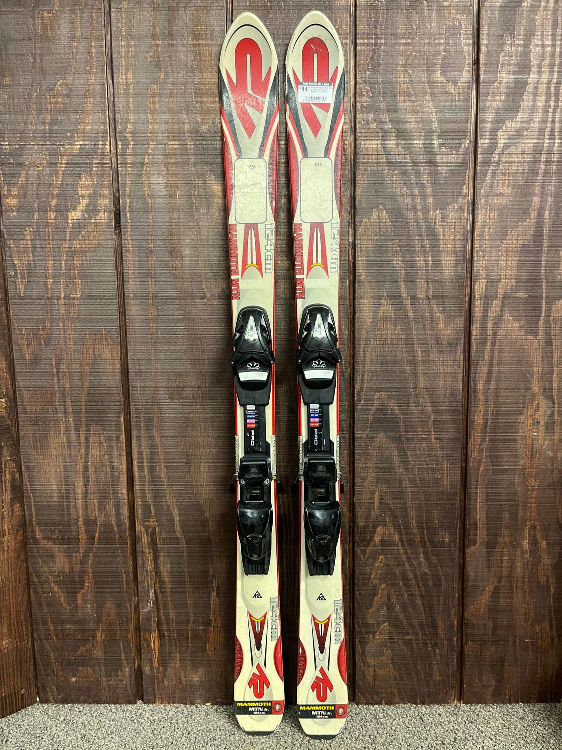 K2 Mammoth Mtn Kids Skis + Tyrolia SP45 Demo Bindings, Size 124cm