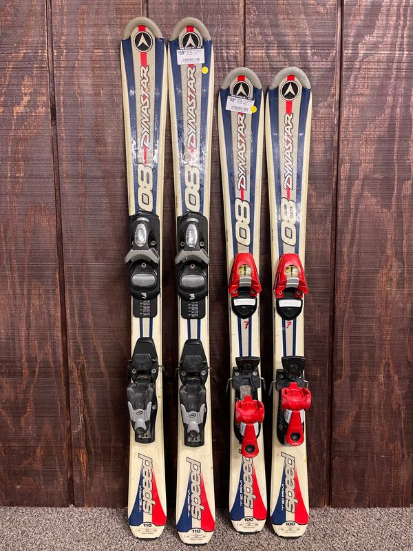 Dynastar Team Speed 80 Kids Skis + Look Team Bindings, 110cm