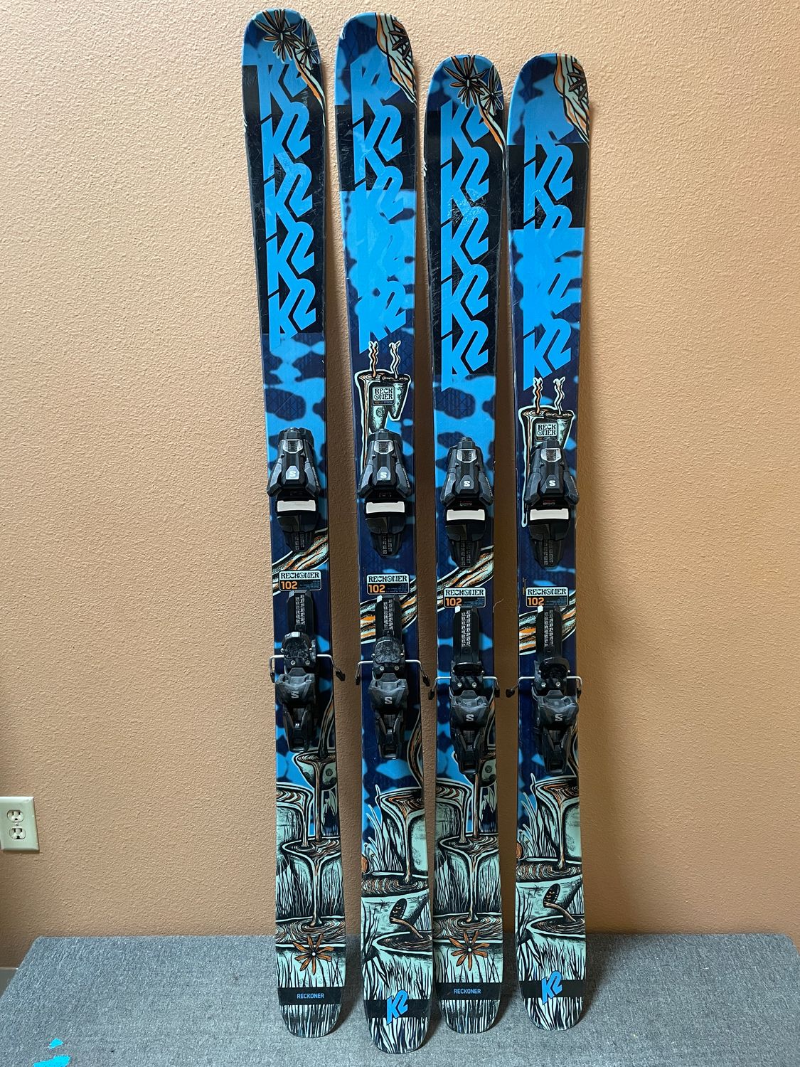 Used 2024 K2 Reckoner 102 Skis + Strive 11 GW Bindings