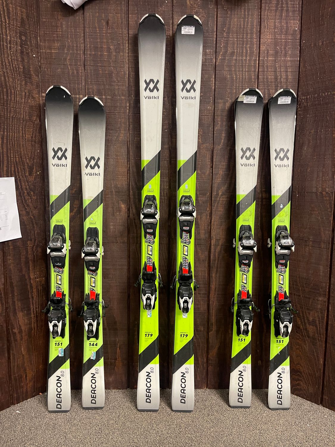Used Volkl Deacon 8.0 Skis + Marker FDT 10 GripWalk Bindings