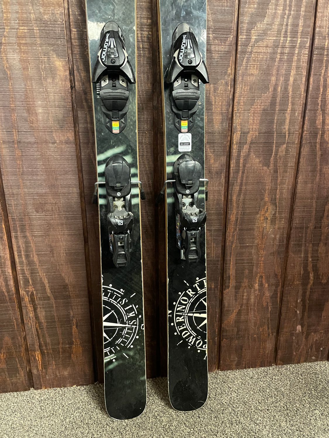 Used Powder North Skis + Salomon Z12 Bindings, Size 171